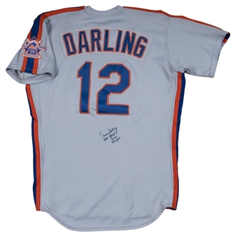 1986 Ron Darling New York Mets Game Used and Signed Road Jersey (JSA)